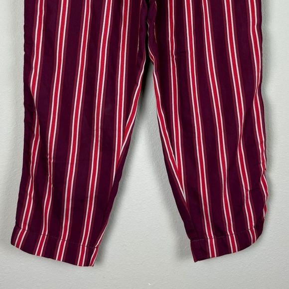 Free People Red/Burgundy/Cream Striped Pants; Size 6 - Picture 3 of 12